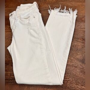 Frame Le High Straight White Distresses Denim Pants Size 25